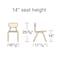 Virco 3000 Series 14" Classroom Chair, Kindergarten - 2nd Grade with Nylon Glides - Black Seat 3014 - alternate 2